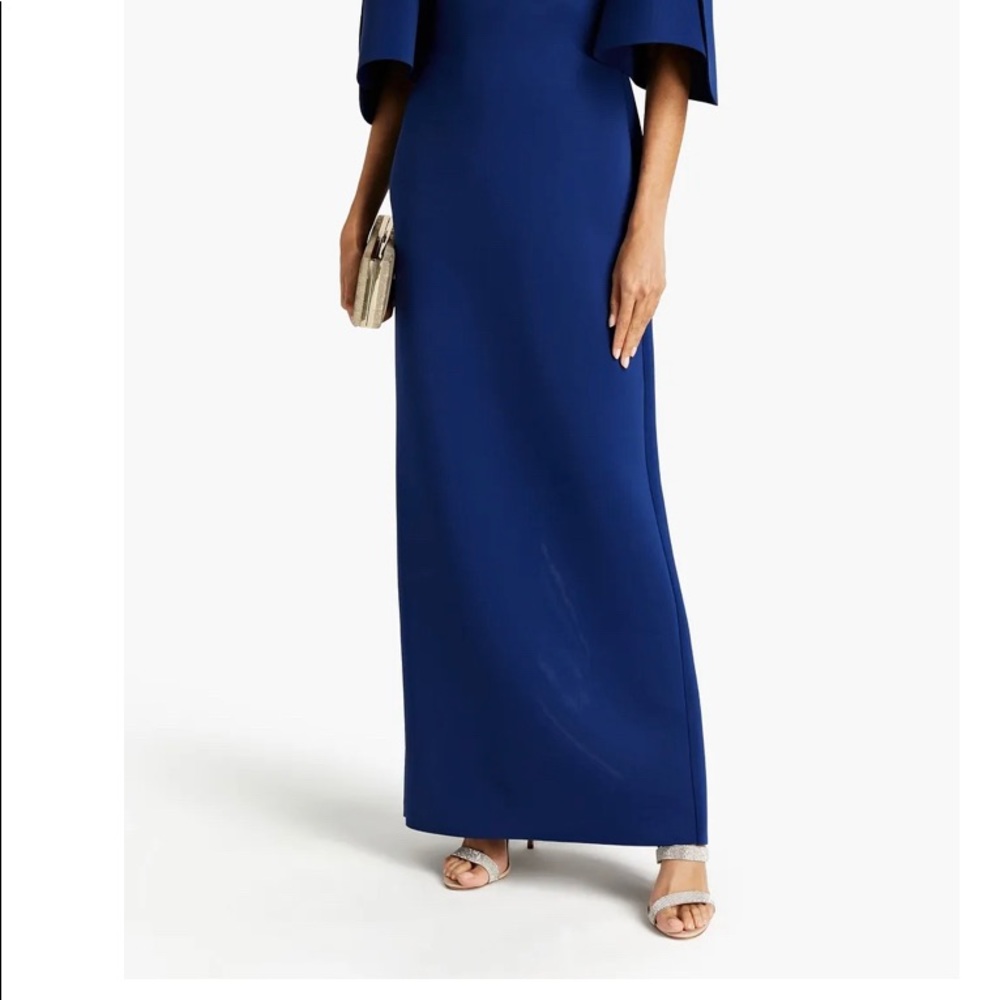 Badgley Mischka indigo scuba gown